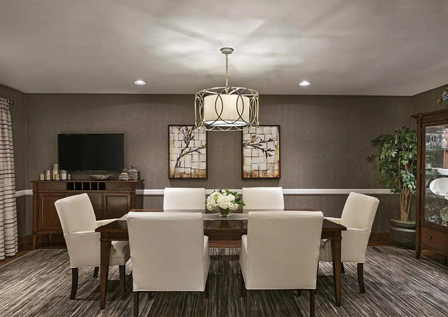 Private dining room or meeting area at American House Macedonia, a senior living community in Macedonia, Ohio.