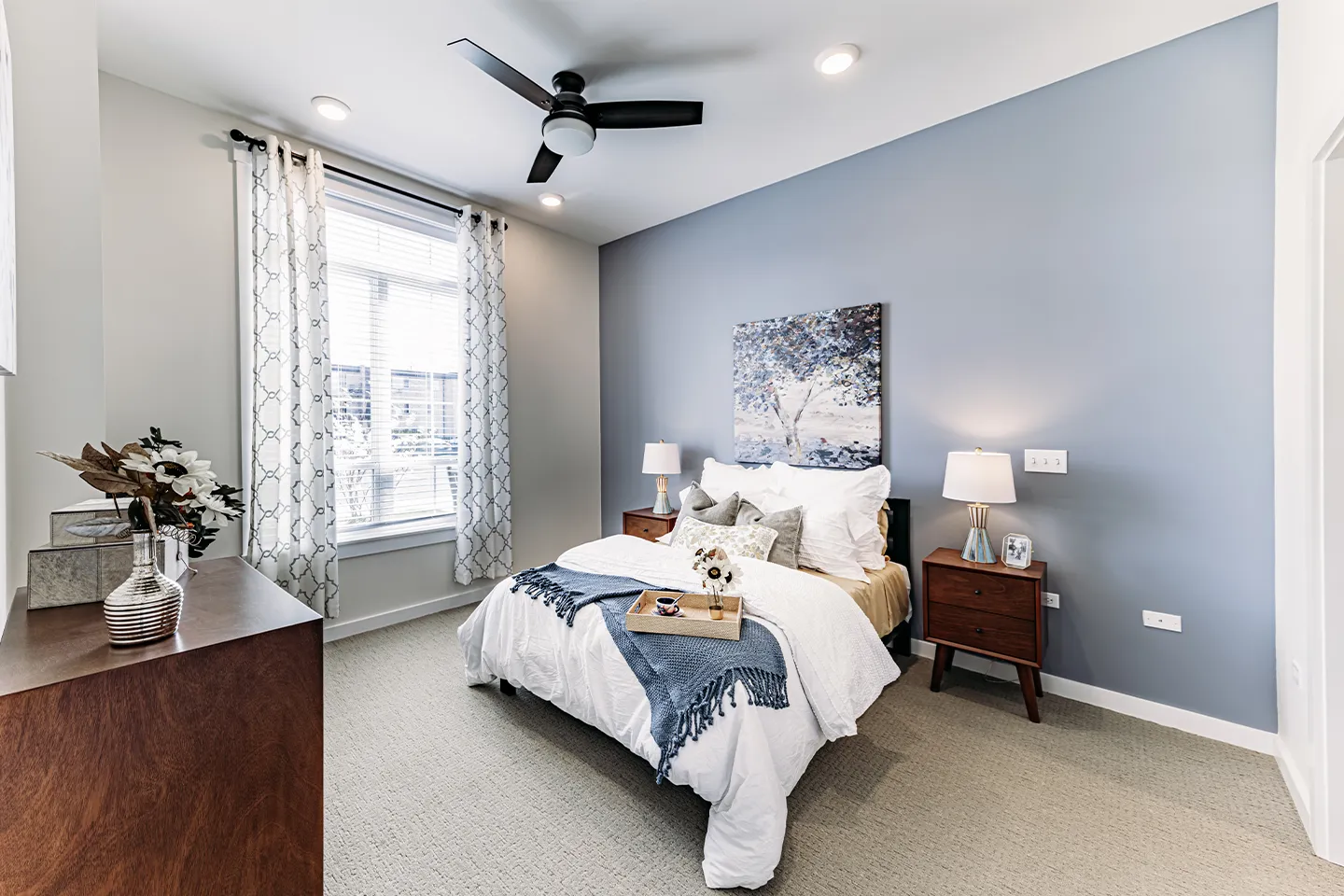 Apartment Bedroom at American House Mount Prospect Assisted Living and Memory Care Facility