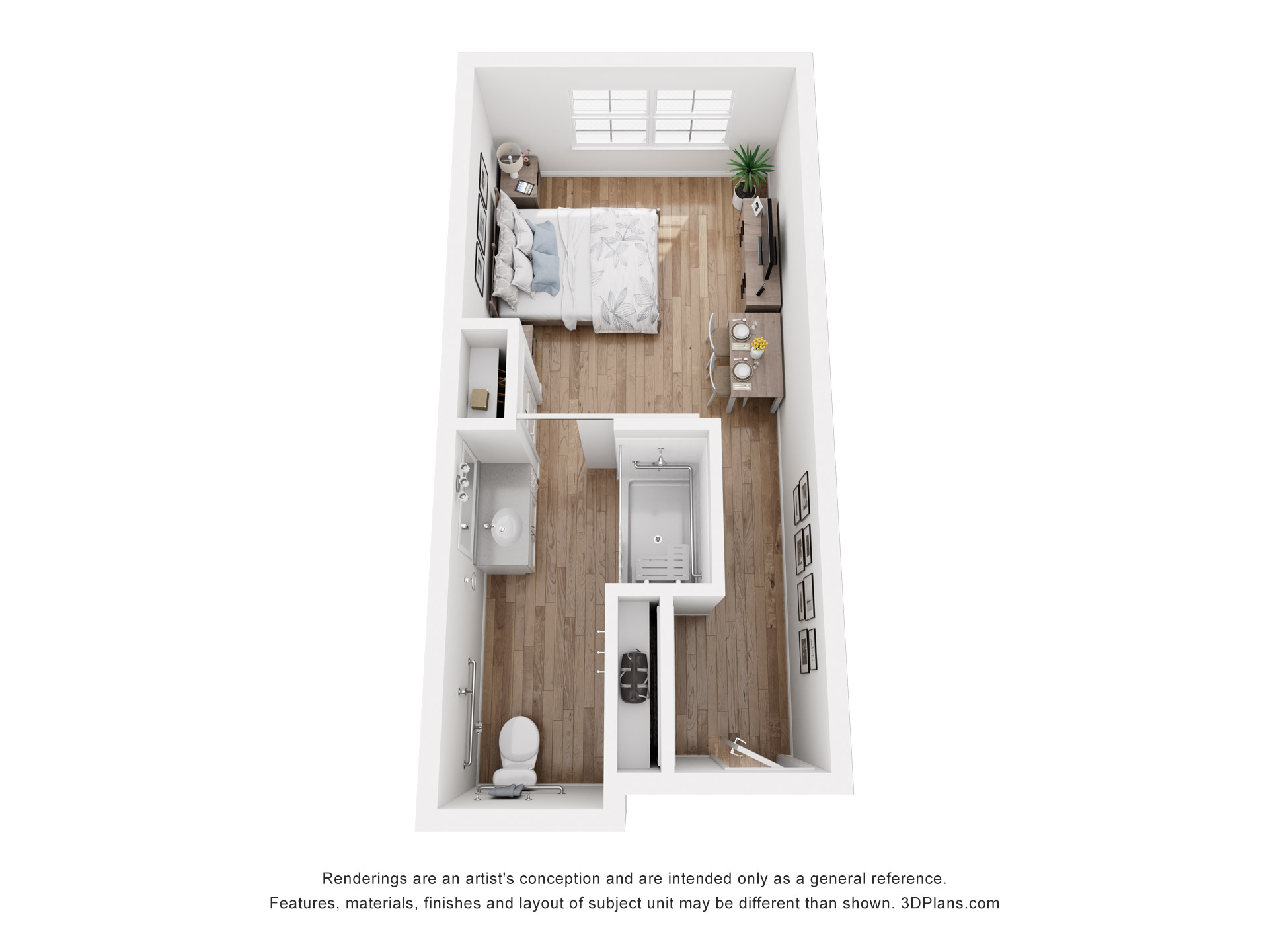 American House Boynton Beach Memory Care 350 sq ft studio floor plan