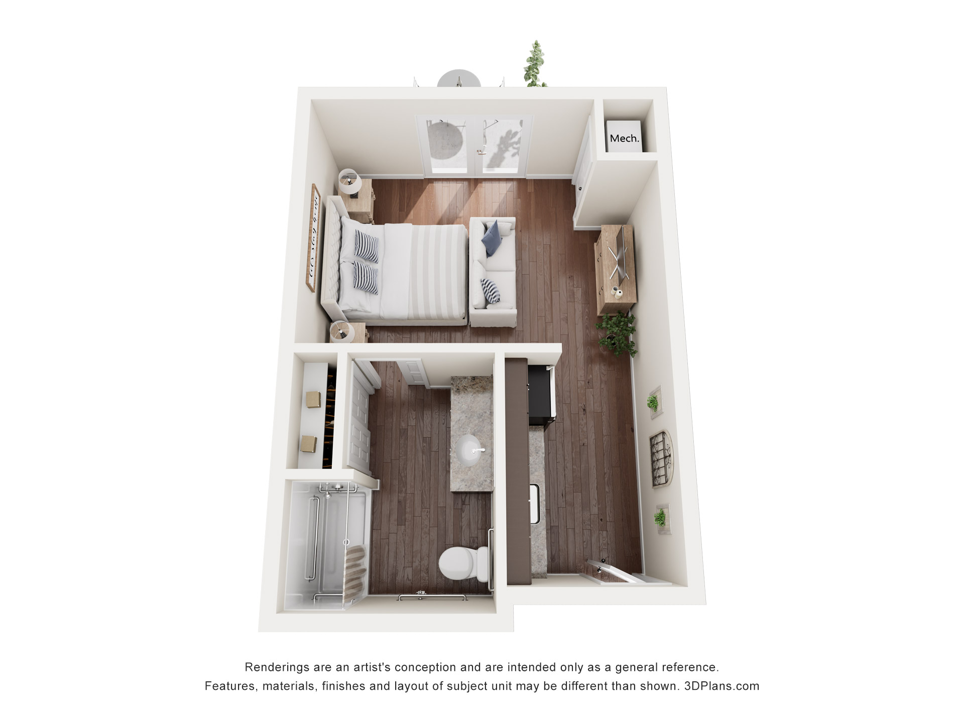 Assisted Living Studio Floor Plan at American House Mount Prospect