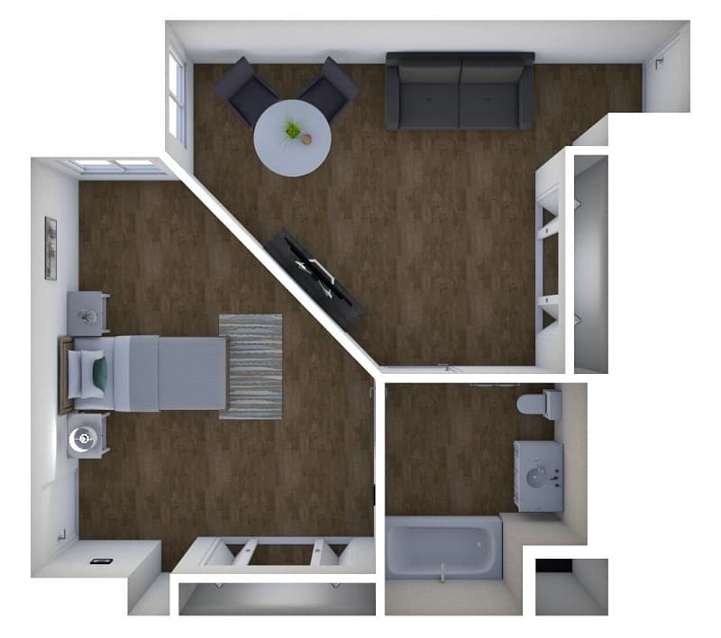 Assisted Living 1 Bedroom Floor Plan at American House Bristol