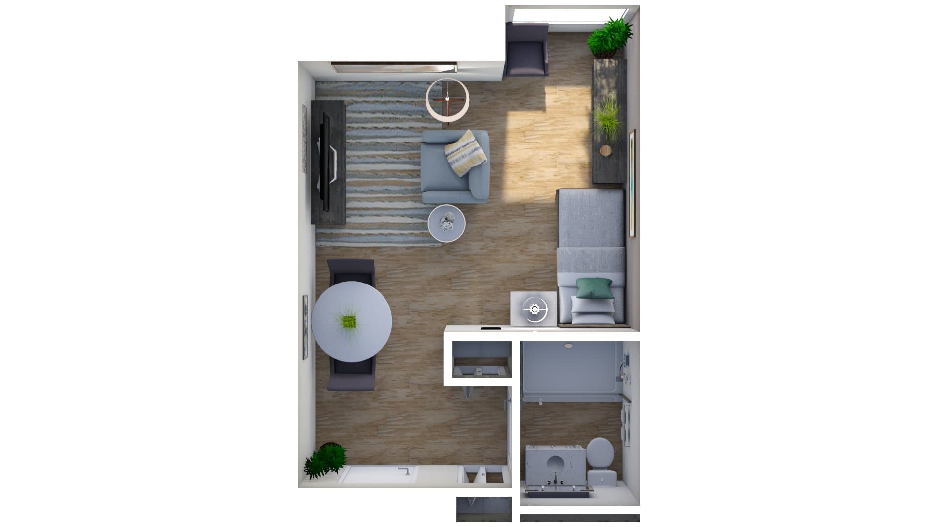 Large Studio Floor Plan at American House Hendersonville Assisted Living and Memory Care Facility