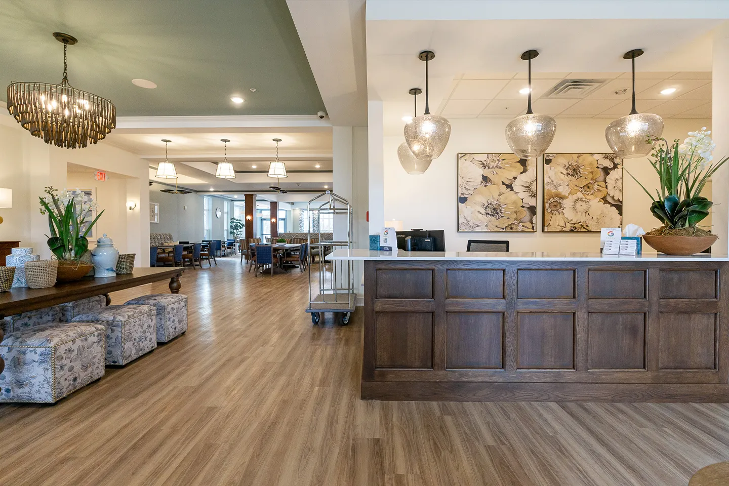 Lobby at American House Meridian Senior Living Community