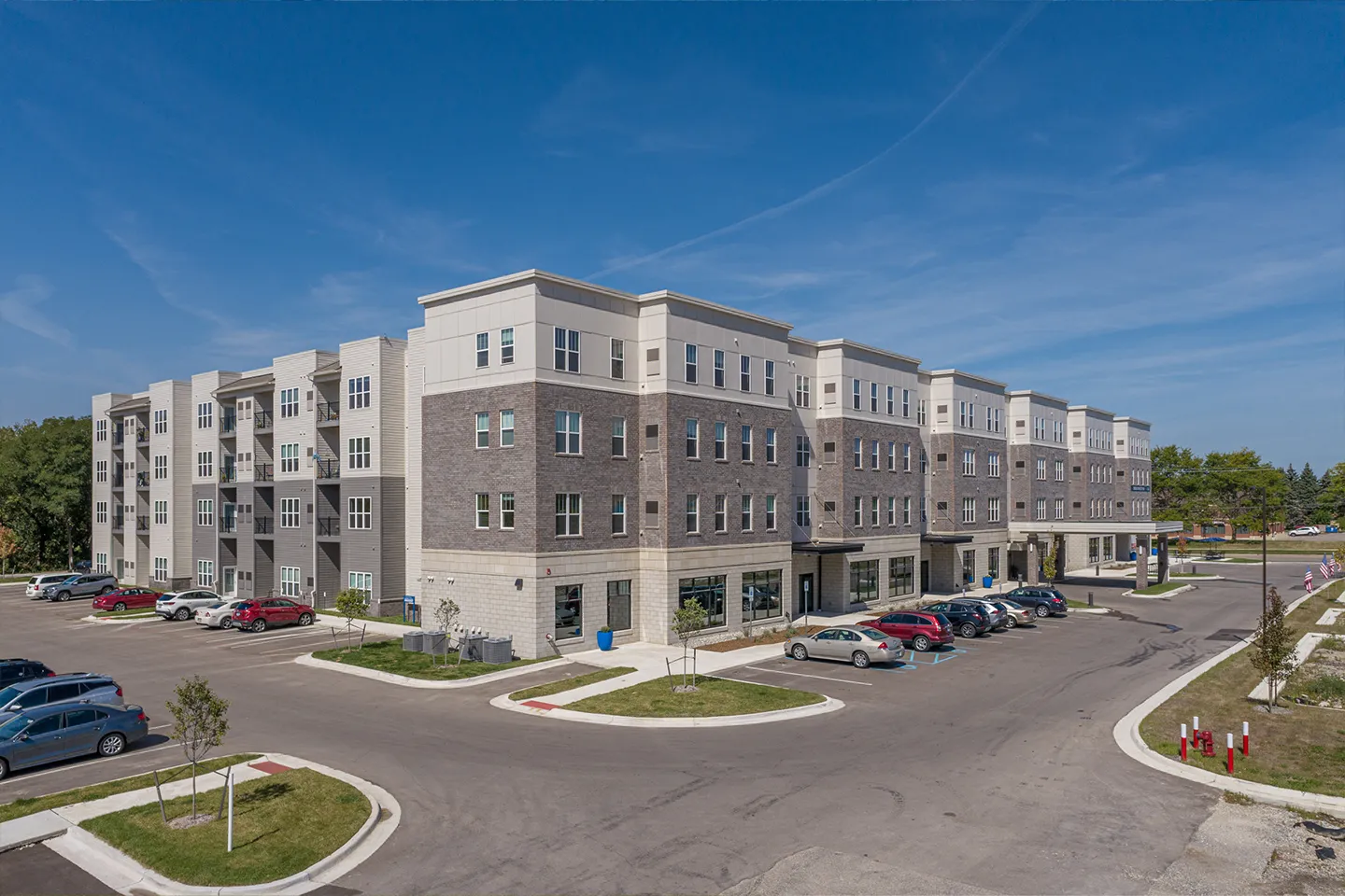 Exterior view of American House Meridian Township, a senior living community